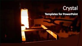  Presentation with furnace - Colorful slide set enhanced with pincers into hot burning furnace backdrop and a black colored foreground