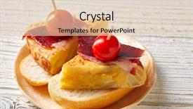  Presentation with spanish food - Slide deck enhanced with pincho tapas from spain food background and a lemonade colored foreground