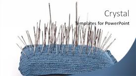  Presentation with needles - Beautiful presentation theme featuring pincushion-with-lot-of-needles backdrop and a white colored foreground