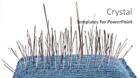  Presentation with needles - Slide set enhanced with pincushion-with-lot-of-needles background and a white colored foreground