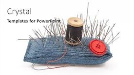  Presentation with needles - Beautiful presentation theme featuring pincushion-with-lot-of-needles backdrop and a white colored foreground