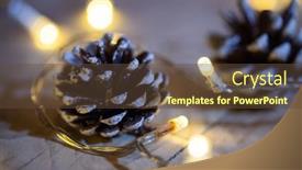  Presentation with pine cone - Amazing slide set having pine-cone-and-christmas-lights backdrop and a tawny brown colored foreground