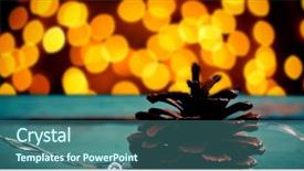  Presentation with pine cone - Cool new PPT theme with pine cone decorated with christmas backdrop and a ocean colored foreground