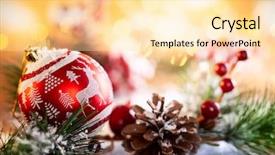  Presentation with pine cone - PPT theme enhanced with pine cone on gold background and a blonde colored foreground