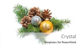  Presentation with pine cone - Presentation theme with pine-cone-with-bauble background and a white colored foreground