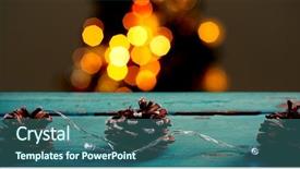  Presentation with outer space christmas - Amazing slide deck having pine cones decorated with christmas backdrop and a ocean colored foreground