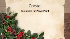  Presentation with winter border - Cool new PPT theme with pine cones over old backdrop and a  colored foreground