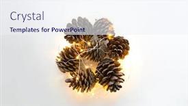  Presentation with minimal - Colorful slide set enhanced with pine cones top view christmas background decoration christmas lights minimal on white background backdrop and a sky blue colored foreground