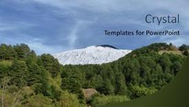  Presentation with pine forest - PPT layouts consisting of pine-forest-and-snowy-top background and a light blue colored foreground