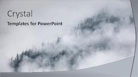  Presentation with dark forest landscape - Cool new PPT theme with pine-forest-covered-in-fog backdrop and a light gray colored foreground