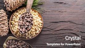  Presentation with pine cone - Presentation theme featuring pine nuts in the spoon background and a dark gray colored foreground