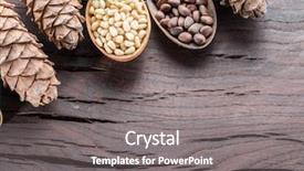 Presentation with pine cone - Presentation theme enhanced with pine nuts in the spoon background and a gray colored foreground