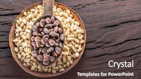  Presentation with free food - Audience pleasing slides consisting of pine nuts in the spoon backdrop and a tawny brown colored foreground