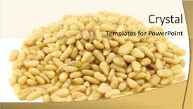  Presentation with pine - Slides enhanced with pine nuts on a white background background and a blonde colored foreground