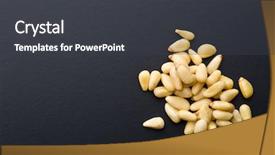  Presentation with pine - Presentation theme having pine nuts on black background background and a dark gray colored foreground