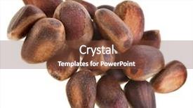  Presentation with pine - Amazing slide deck having pine nuts on white isolated on white backdrop and a tawny brown colored foreground
