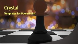  Presentation with chess - Theme having pine tree 3d - chess piece against night bokeh background and a tawny brown colored foreground