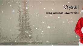  Presentation with winter landscape winter tree - Theme with pine tree 3d - digital composite of santa background and a mint green colored foreground