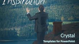  Presentation with inspiration - Beautiful presentation theme featuring pine tree 3d - inspiration text and businessman standing backdrop and a  colored foreground