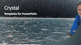  Presentation with river in the middle east - Amazing presentation theme having pine tree 3d - middle aged man on bicycle backdrop and a  colored foreground