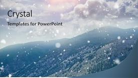  Presentation with pine forest - Presentation theme featuring pine tree 3d - scenic view of mountains background and a  colored foreground