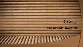  Presentation with room - Amazing PPT theme having pine tree 3d - wooden logs room background backdrop and a coral colored foreground