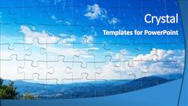  Presentation with pine forest - Audience pleasing presentation theme consisting of pine tree forest backdrop and a cobalt blue colored foreground