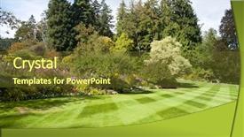  Presentation with gardens - PPT theme with retro portable turntable background and a gray colored foreground