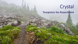  Presentation with pine trees - Audience pleasing presentation design consisting of pine trees fall - fragment of foggy and rainy backdrop and a sky blue colored foreground