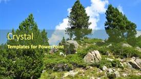  Presentation with pine trees - Beautiful presentation theme featuring pine-trees-in-the-neouvielle backdrop and a tawny brown colored foreground