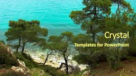  Presentation with pine trees - Amazing slide set having pine trees near the sea greece backdrop and a tawny brown colored foreground