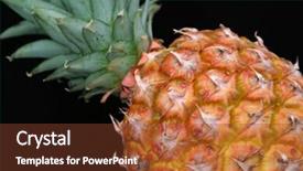  Presentation with pineapple - Colorful PPT theme enhanced with pineapple against a black background backdrop and a tawny brown colored foreground