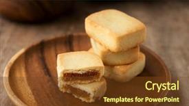  Presentation with sweet pastry - Presentation design featuring pineapple cake is a sweet background and a tawny brown colored foreground