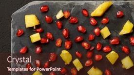  Presentation with pineapple - Slide set featuring pineapple-chunks-and-pomegranate-seeds background and a  colored foreground