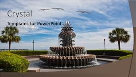  Presentation with charleston - Audience pleasing PPT theme consisting of pineapple-fountain-is-one backdrop and a light blue colored foreground
