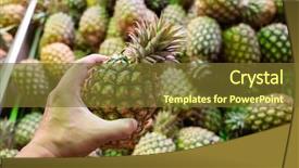  Presentation with group dairy fruit desserts - Amazing slide set having pineapple fruit at traditional marketplace backdrop and a  colored foreground