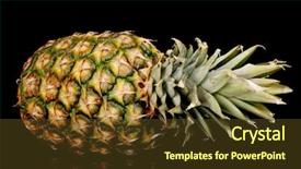  Presentation with pineapple - Slides with pineapple isolated on black background and a  colored foreground