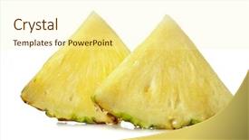  Presentation with 3d white - Colorful theme enhanced with pineapple isolated on white background backdrop and a  colored foreground