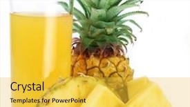  Presentation with pineapple - PPT theme enhanced with pineapple juice in a glass background and a yellow colored foreground