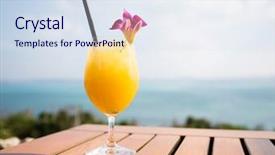  Presentation with pineapple - Presentation design having pineapple juice on table background and a sky blue colored foreground