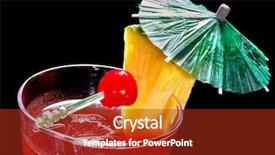  Presentation with liqueur - Beautiful theme featuring pineapple red cocktail with cherry backdrop and a crimson colored foreground