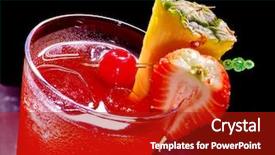 Presentation with liqueur - Audience pleasing slide deck consisting of pineapple red cocktail with cherry backdrop and a crimson colored foreground