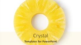 Presentation with pineapple - Cool new PPT theme with pineapple-slice-isolated-on-white backdrop and a yellow colored foreground