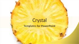  Presentation with pineapple - Theme featuring pineapple slice isolated on white background and a yellow colored foreground
