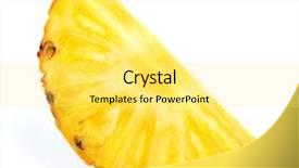  Presentation with pineapple - Slides enhanced with pineapple slice on white background background and a yellow colored foreground