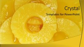 Presentation with pineapple - Audience pleasing slides consisting of pineapple slices in natural juice backdrop and a gold colored foreground