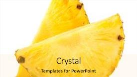  Presentation with pineapple - PPT layouts with pineapple slices isolated on white background and a yellow colored foreground