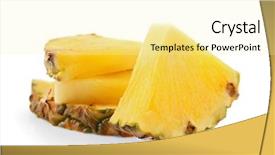  Presentation with pineapple - PPT theme consisting of pineapple slices isolated on white background and a blonde colored foreground