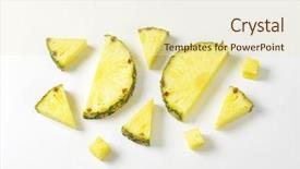  Presentation with pineapple - Audience pleasing presentation consisting of pineapple slices on white background backdrop and a soft green colored foreground