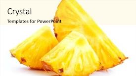  Presentation with pineapple - Colorful presentation theme enhanced with pineapple slices on white background backdrop and a yellow colored foreground